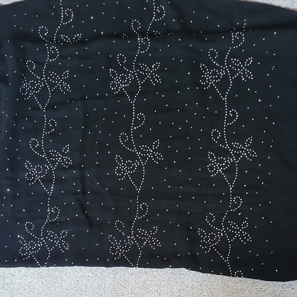 Jessica McClintock Black Sparkly Evening Wrap Shawl Size 24 x 70 - Picture 6 of 7